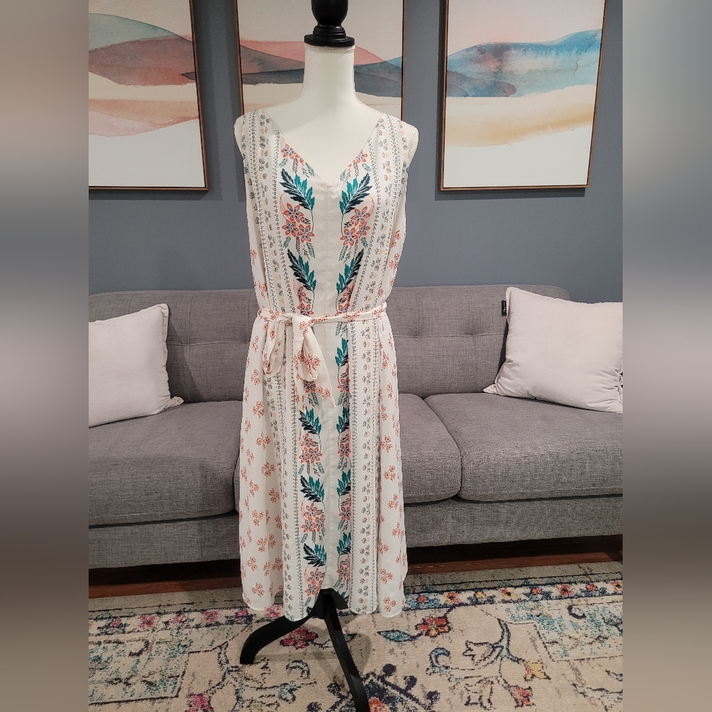 Ann taylor belted midi dress XL
